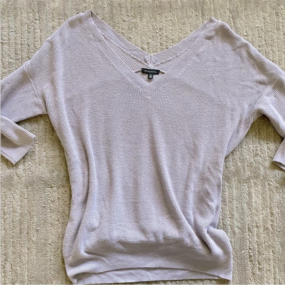 DYNAMITE | Lilac Knitted Off The Shoulders Sweater | Small